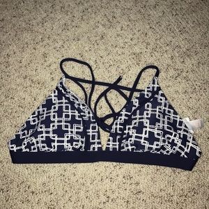Quiksilver XS blue and white bikini top